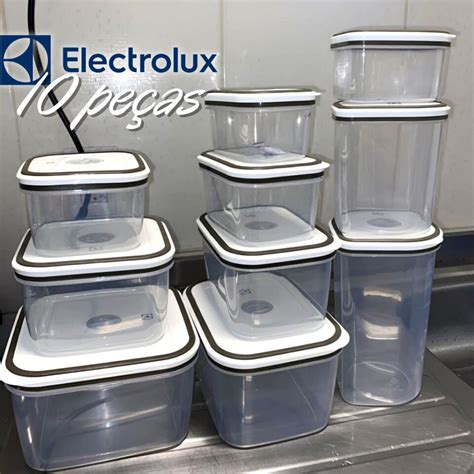 kit potes de plástico hermético, 10 unidades, electrolux